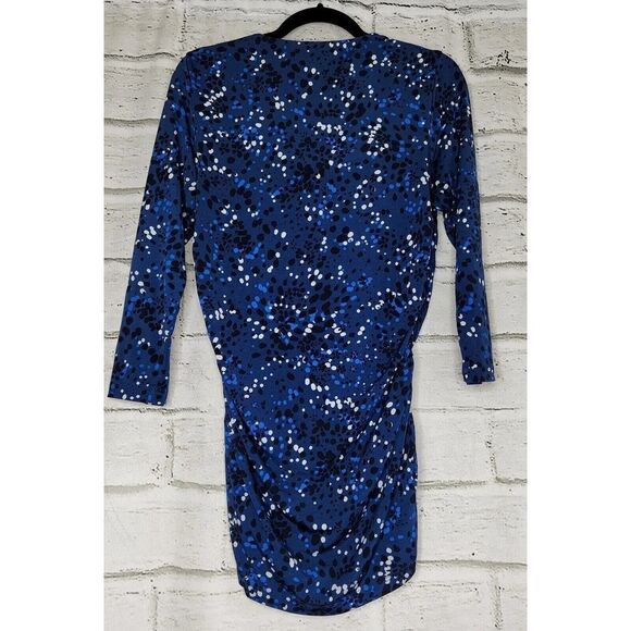 Long Tall Sally Blue black White Dots Womens Small Casual Long Sleeve Tunic - Picture 2 of 7